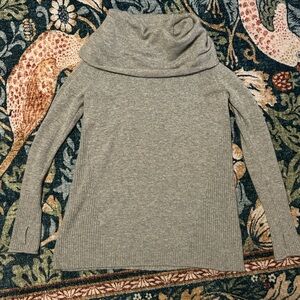 Athleta Cashmere Gray Women's Cowl Turtleneck Sweater
